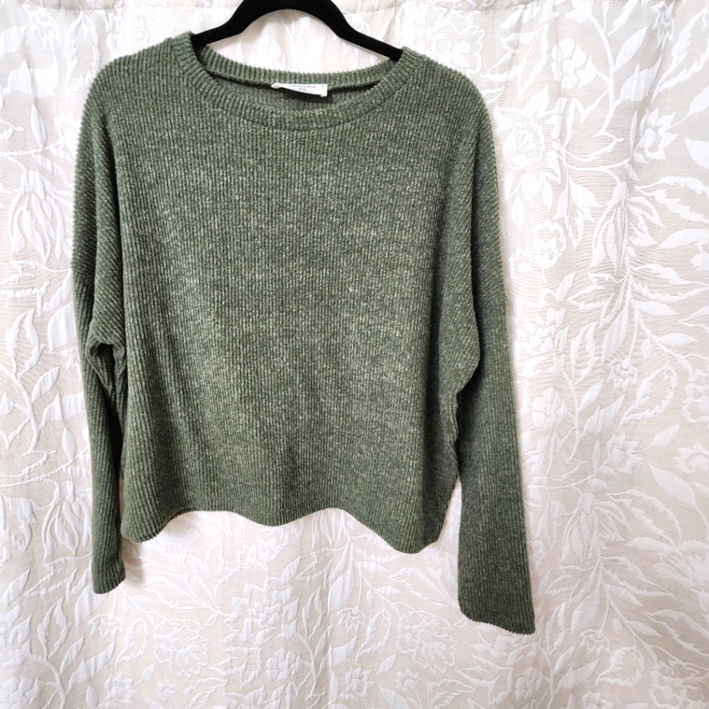 ZANANA ● Hunter Green Knit Sweater Cropped